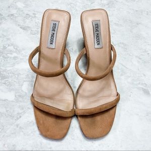 Steve Madden Tan Suede Dual Strap Honey Sandals